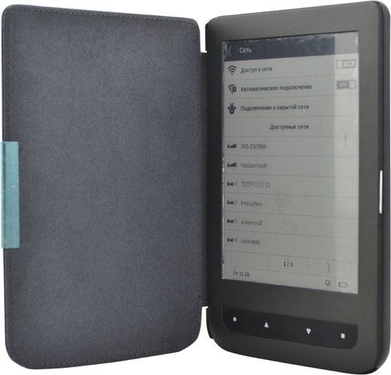 Etui pour liseuse adapté au PocketBook Basic Touch - Sleepcover - Fonction Auto/Wake - Fermeture magnétique - Zwart