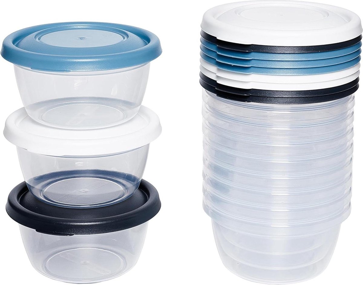 Vershouddoos 250ml rond set van 12 kleurrijke mini diepvriezer-opties diepvriesdozen