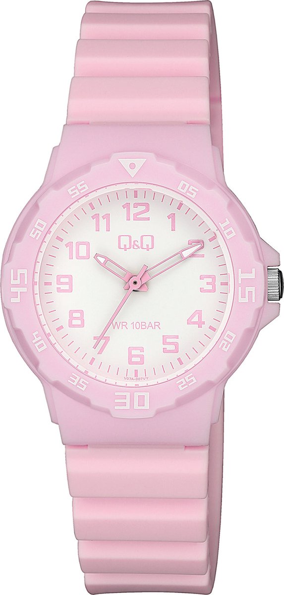 QQ-Kinderhorloge-Kunstof band-kast-10Bar waterdicht-Sporthorloge-Lichtgewicht-30MM-Roze.
