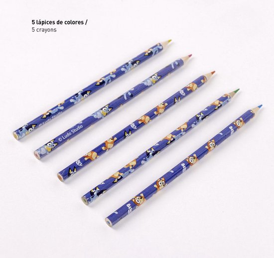 Bluey Stationery Set for Kids Notebook Colored Pencils Pencil Case Pen Ruler Eraser Kindergarten Gifts for Kids