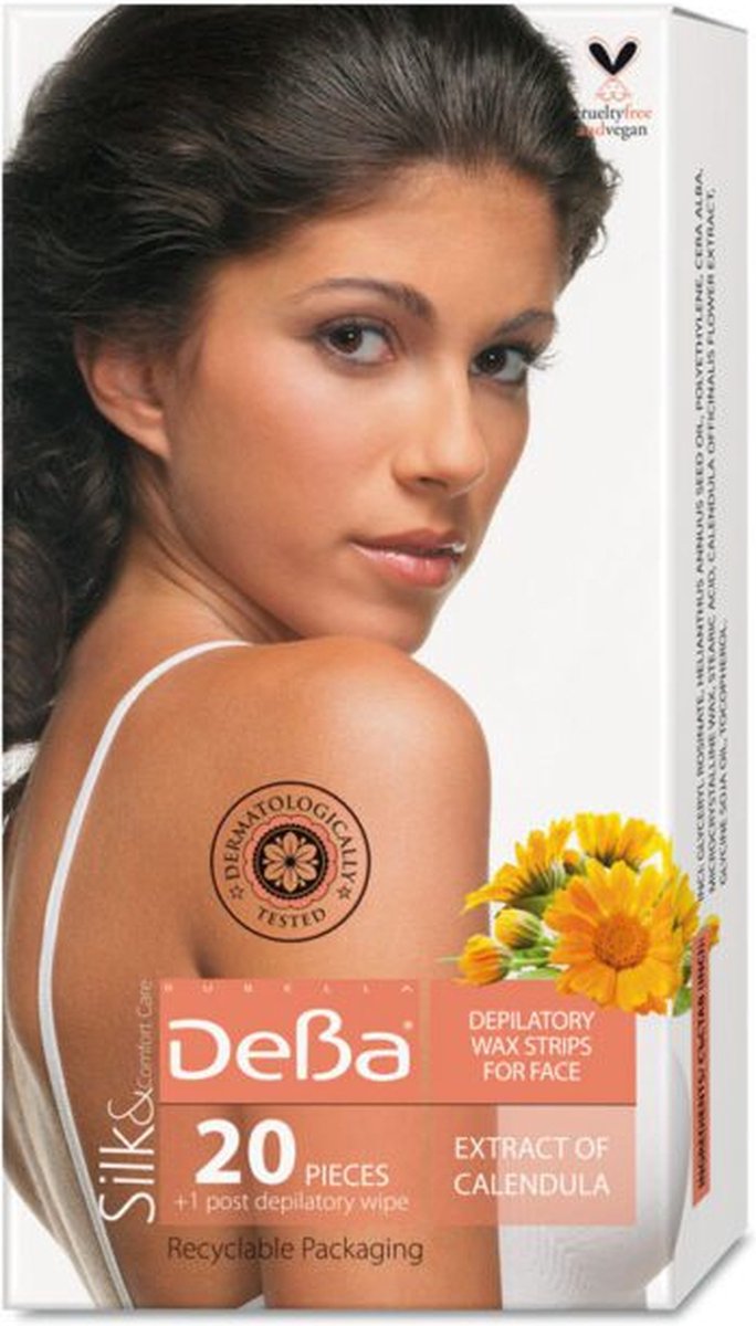Goedkoopste Handige ontharing strips voor gezicht met voedende olien - calendula - zachte huid 20strips