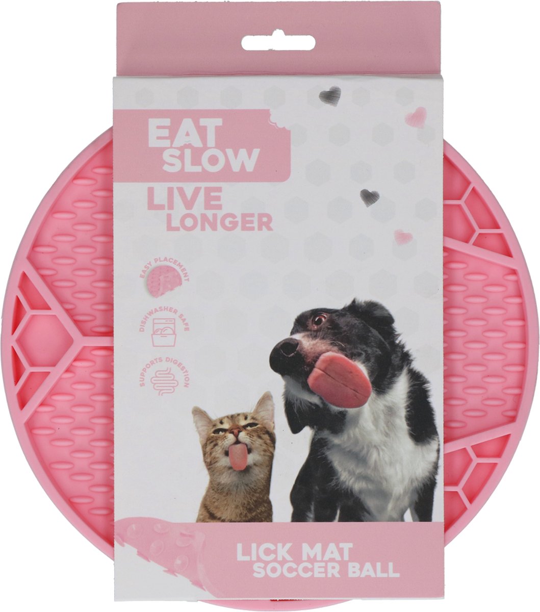 Bol.com Eat Slow Live Longer Likmat - Ø 22 cm - Slowfeeder Honden en Katten - Anti Schrok - Voermat - Likvoerbak - Voor Nat Voer... aanbieding