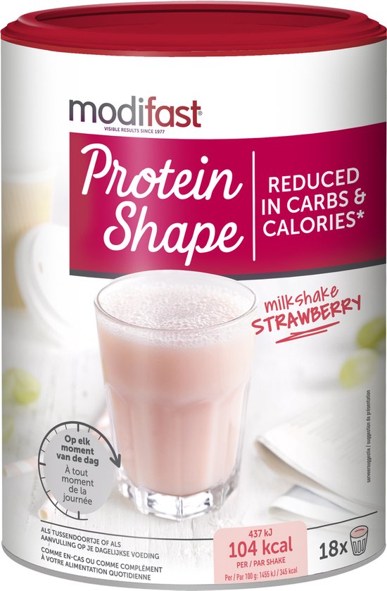 Foto: Modifast protein shape milkshake aardbei 420 g