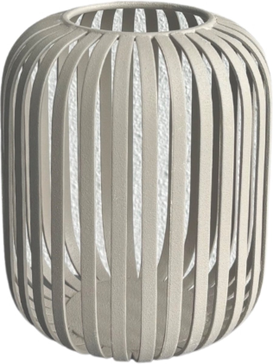 STILL - Lantaarn Tuintafel - Windlicht Terras - Ijzer - Beige - 17x14 cm