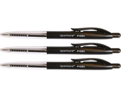 Balpen - Quantore - Zwart - Met drukknop