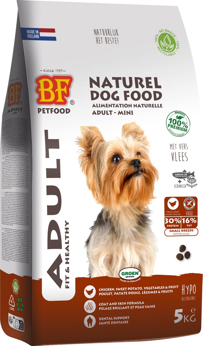 Hondenvoer BF Petfood - Graanvrij, Rijk aan Kip - Small Breed 5kg