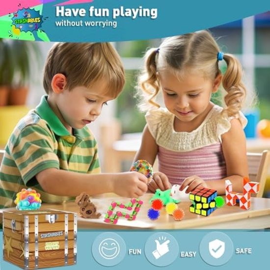 Lot de 2 Jouets Sensoriels Pop It, Forme Carré et Octogone, Arc-en-Ciel