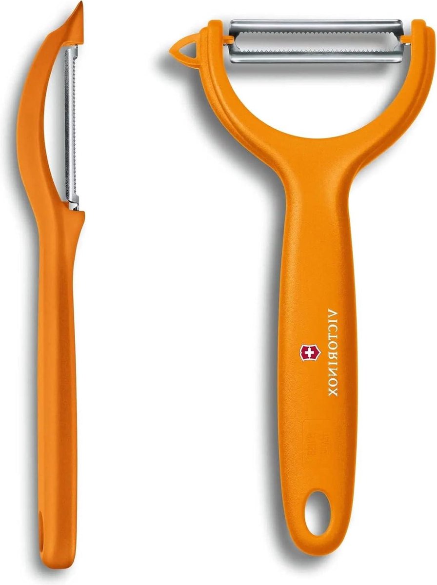 Dunschiller starterspakket extra scherp groenten fruit ergonomische handgreep oranje
