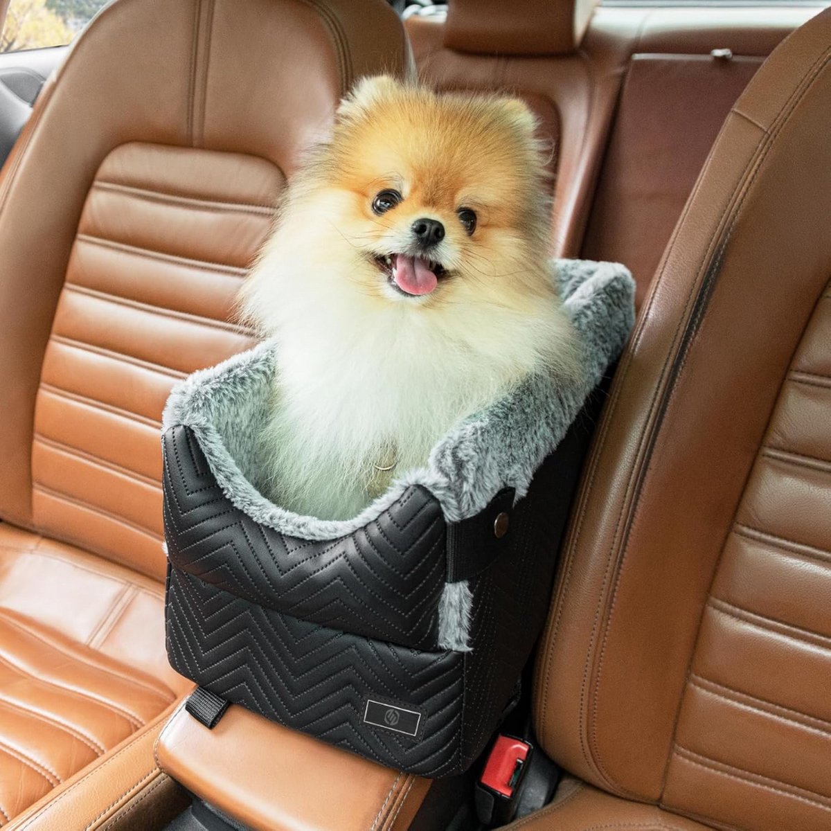 Equivera Hondenmand Auto Met Gordel - Hondenmand - Hondenmand Auto - Autostoel Hond - Hondenstoel Auto - Met Gordel