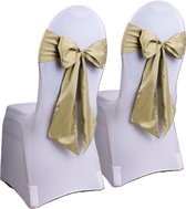 10x décoration de chaise de mariage noeud doré