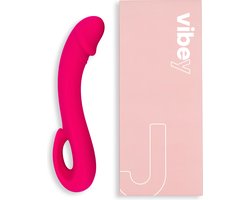 Vibey® - Gebogen Vibrator - Vibrators voor Vrouwen Realistisch - Intense Clitoris & G-spot Stimulator - Sex toys voor Vrouwen - Dildo - Vibrators voor Koppels - Cadeau voor haar - Fluisterstil & Discreet - Joy - Roze