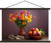 Porte-affiche avec affiche - Affiche scolaire - Nature morte - Été - Couleurs - 120x80 cm - Lattes noires