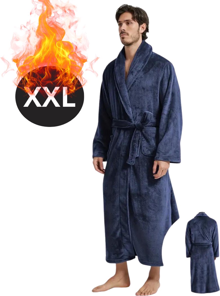 Bovista Badjas Heren - Fleece - Katoen - Badstof - Sauna - Hamam - Wafel - Bathrobe - Dust