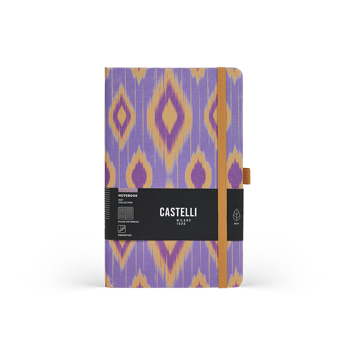 Castelli Milano A5 notitieboek Ikat - Lilac Sand - inhoud met lijnen - 130x210 mm - Made in Italy