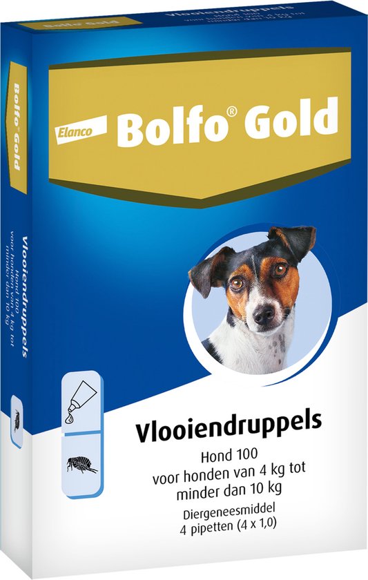 Bolfo Gold 100 Anti vlooienmiddel - Hond - 4 Tot 10 kg - 4 pipetten