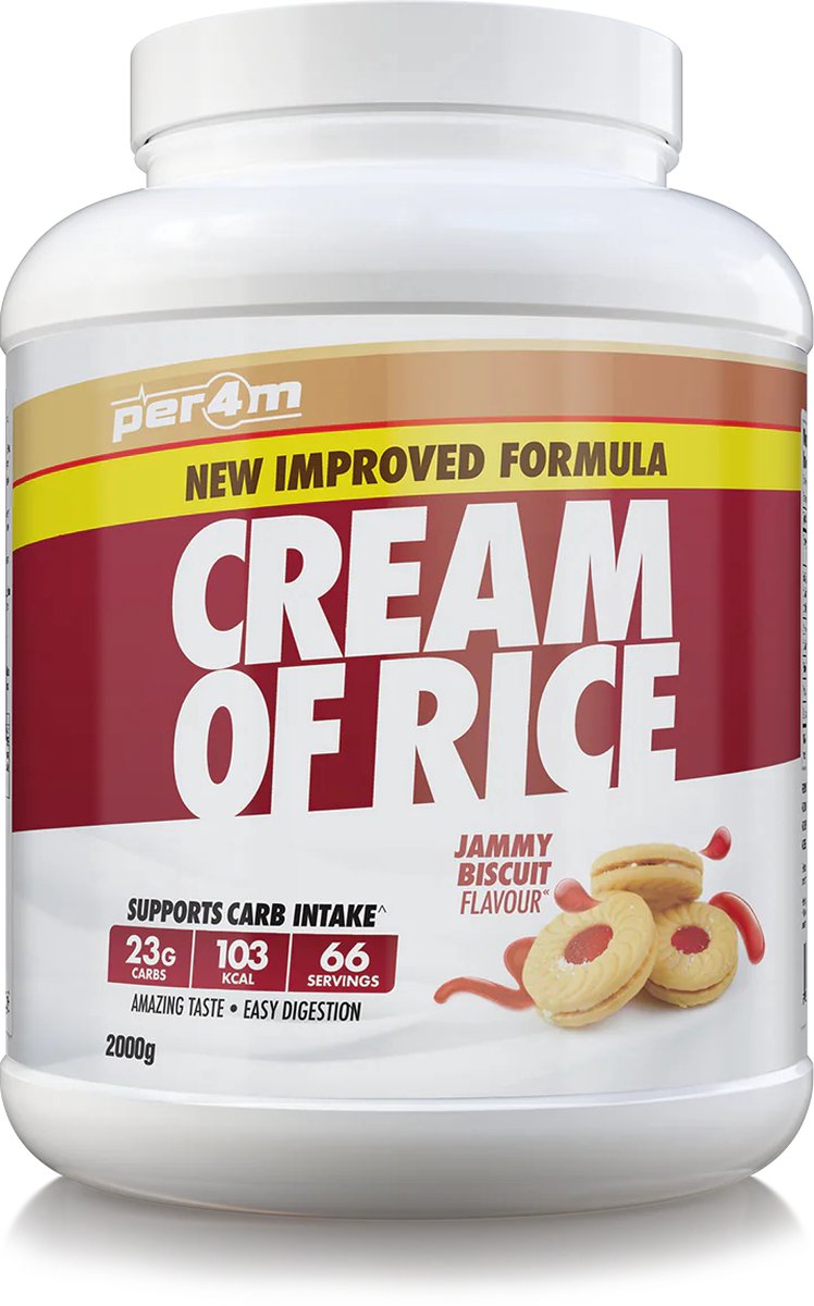 Goedkoopste Per4m - Cream of Rice - 2kg - Jammy Biscuit - Weight Gainer - Mass Gainer - COR - Cream of rice - Rijstmeel - Shake - Fitness - Krachttraining - Gym