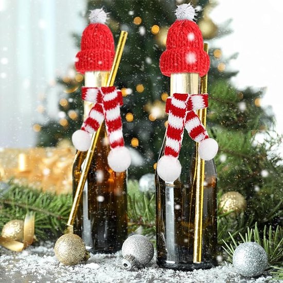 Set van 20 Mini kerstmuts, Mini kerstmuts en sjaal set, kerstmuts