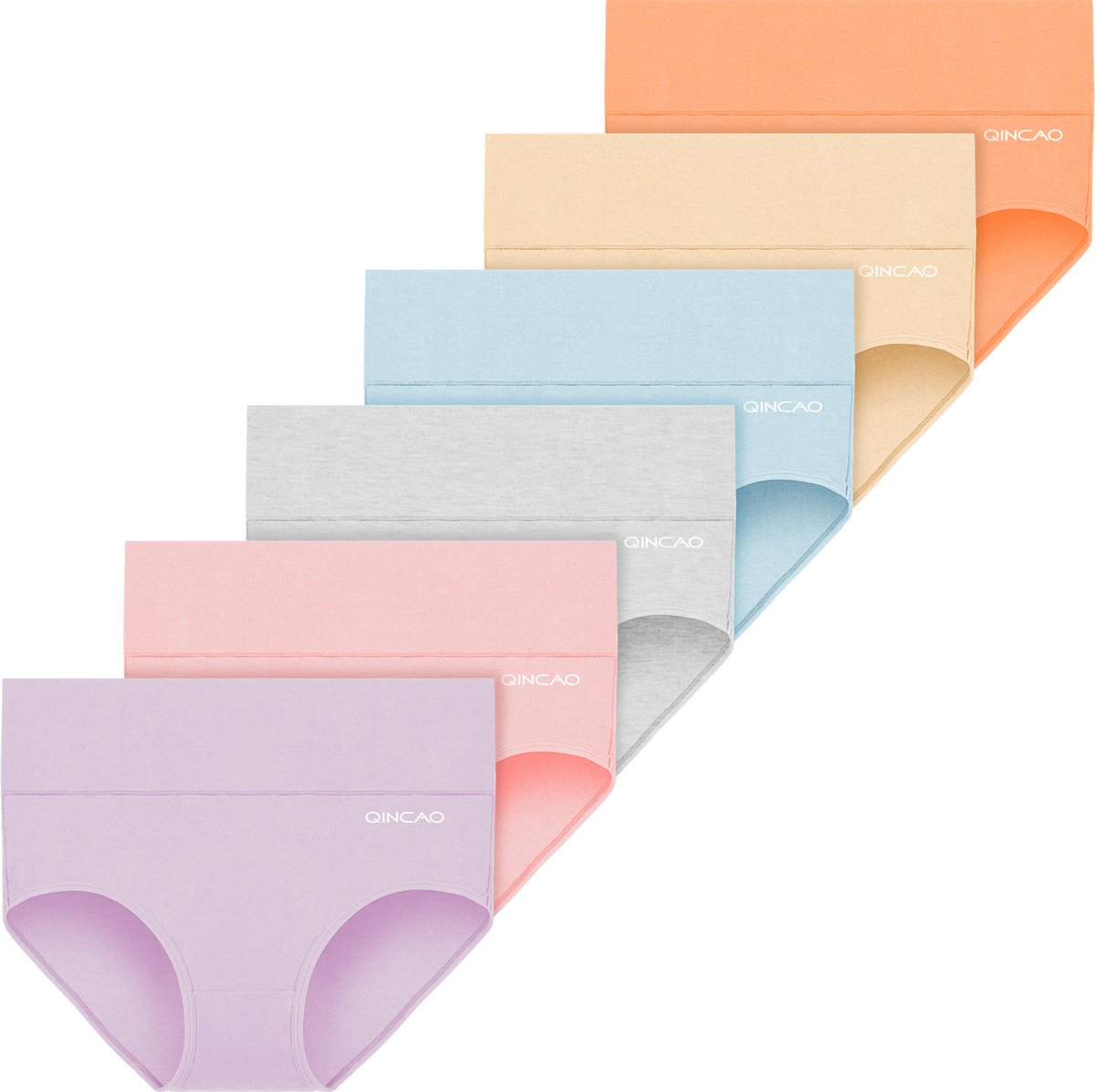 Ondergoed Dames - Qincao Kleuren Mix - Hoge Taille - Zacht - Ademend - Uitrekbaar - Maat S