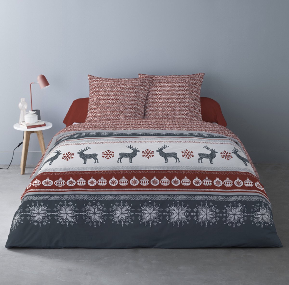 Better Nights - Luxe Polar Fleece Dekbedovertrek Fenris Rouge - 260x240 - warm - kerst/winter - rood