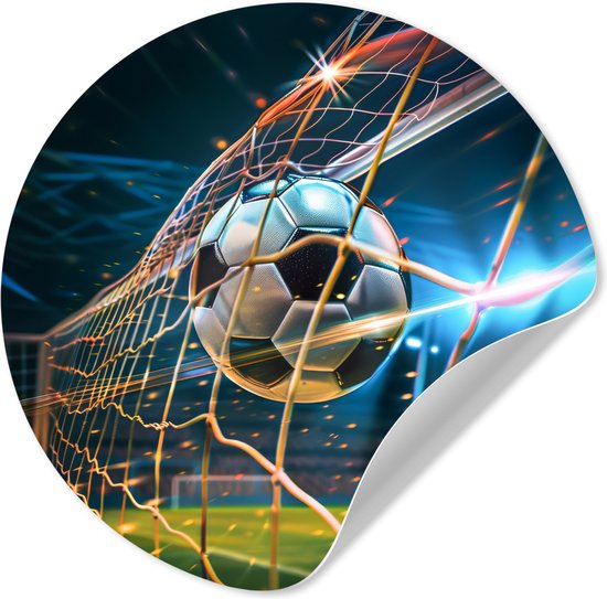 WallCircle® - Behangcirkel 50x50 cm - Muurstickers Voetbal - Goal - Sport - Jongens - Muurcirkel tienerkamer - Slaapkamer decoratie - Tiener kamer accessoires - Wandcirkel jeugdkamer