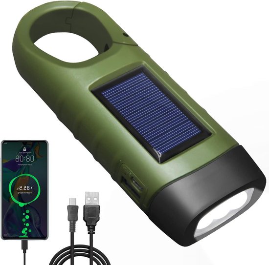 Lot De 2 Lampes De Poche à énergie Solaire à Manivelle, Lampe De Poche A Energie Solaire A Manivelle Lampe De Poche Led Rechargeable Urgence Lampe De Poche A Dynamo A Mousqueton 98082956