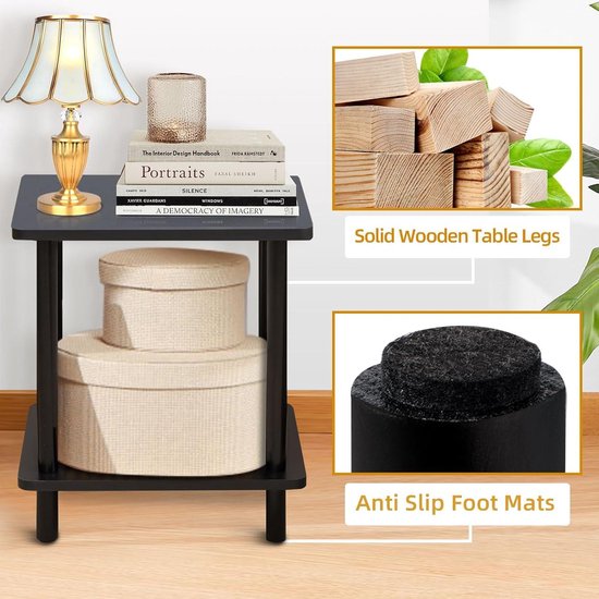 Salontafel Zwart Set van 2 Rosa | Houtlook
