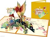 Popcards.nl pop-up kaart – Papegaai Think of You Ik Denk aan je Beterschap Troost Verjaardag pop-up kaart 3D wenskaart