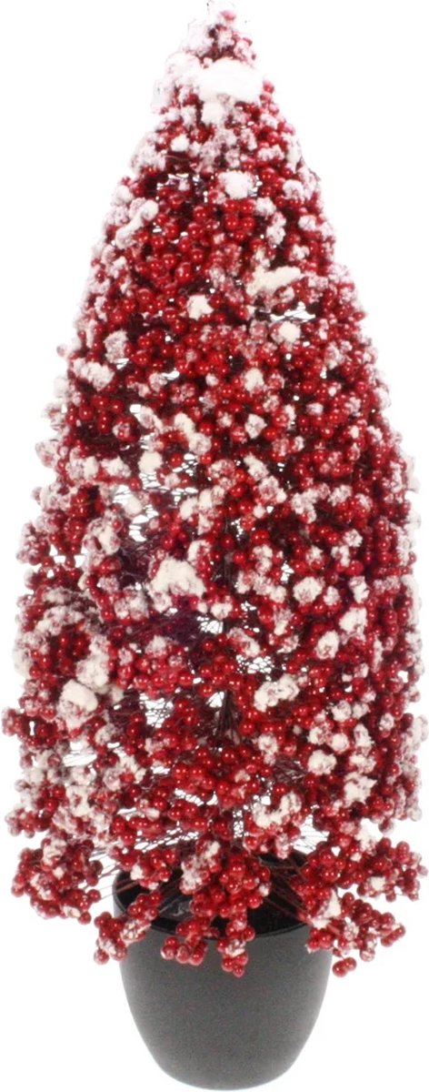 Kerstboom rode bessen in pot 66xØ13cm