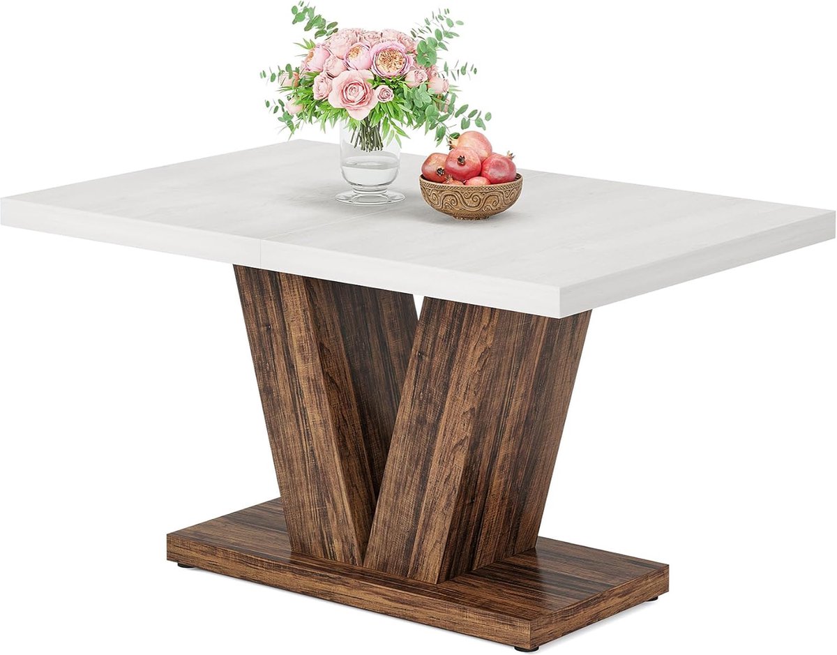 Eettafelset 4 Delig Tribesigns Table à Manger Avec 2 Bancs, 4 Pièces, Table De Cuisine 79 X 130 X 75 Cm 2 Bancs De 30 X 110 X 45 Cm 96565001 Keukentafel 130 Cm