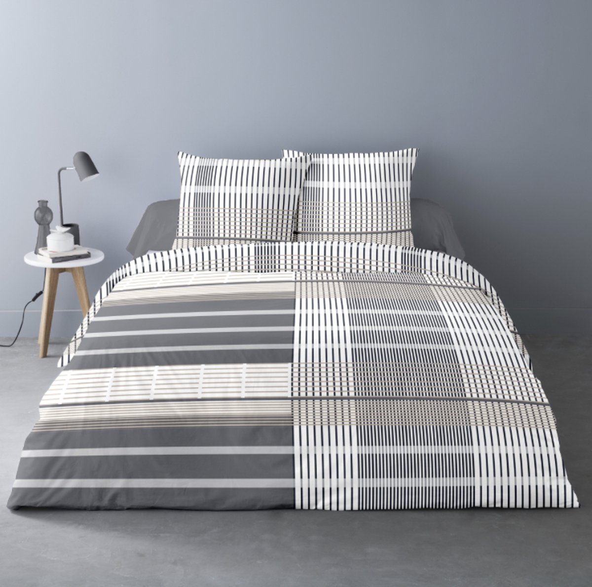 Better Night - Luxe Polar Fleece Dekbedovertrek Sven - 260x240 - warm - grijs - 2 slopen 63x63