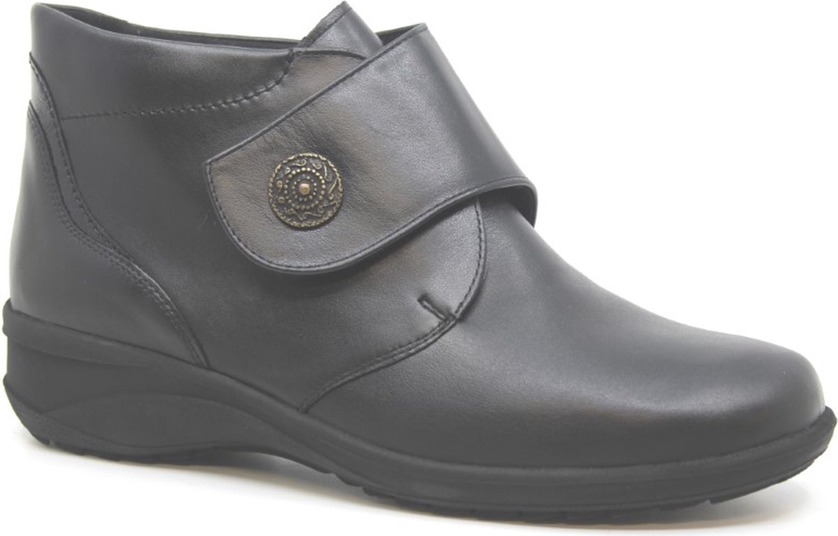 Solidus, 42016 00701, Zwarte halfhoge klittenband boot wijdte K