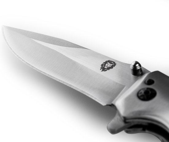 Couteau de poche de Survie outdoor - Système ouvert à 1 main et pince à pantalon - Couteau pliant 20,5 CM - Acier inoxydable - Lion Gear KN-02