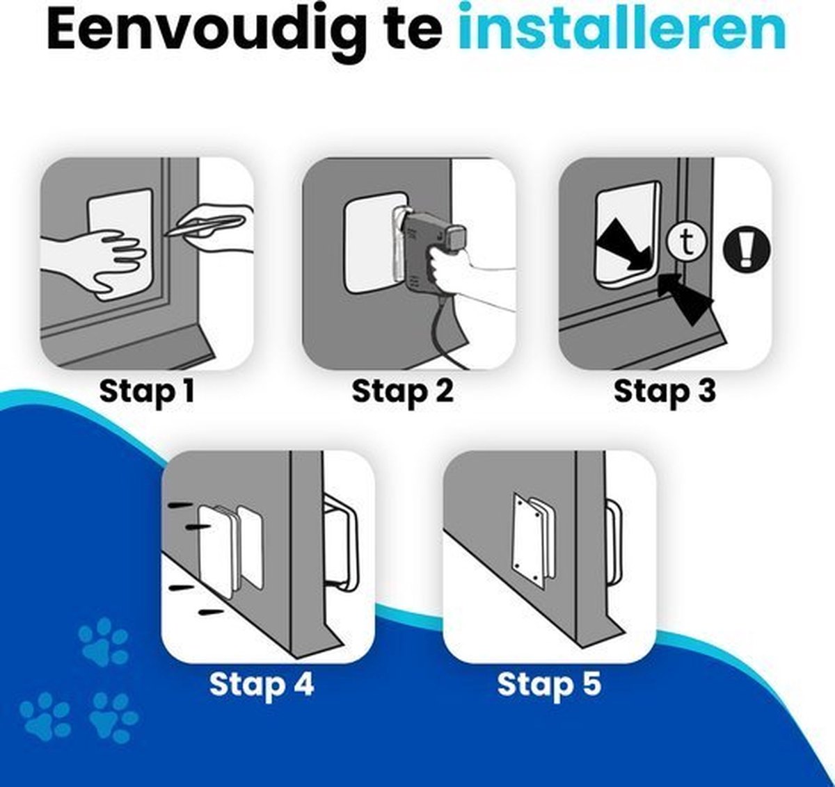 Premium Kattenluik XL Zwart – 4 sluitstanden, anti-tocht thumbnail 5