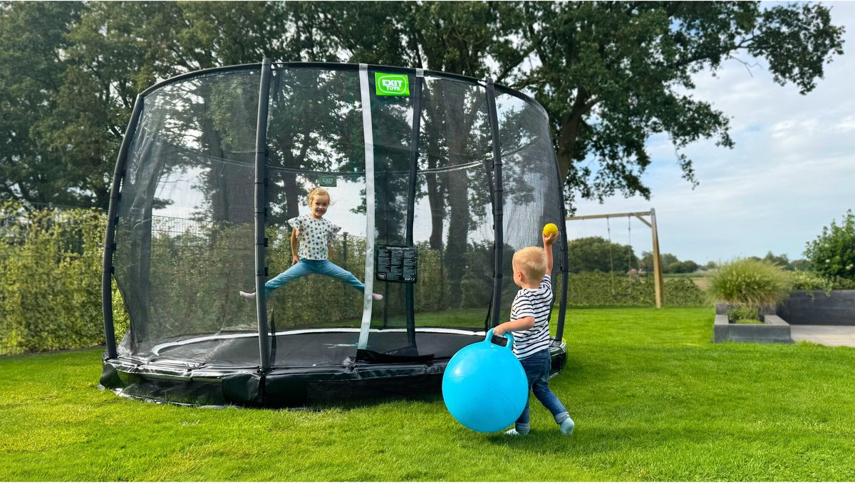 EXIT Allure Premium - Inground trampoline - 305 cm - Zwart - Rond
