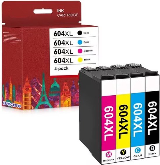 Foto: 4 pack 604 geschikt voor epson 604xl inktcartridges voor epson expression home xp 2200 xp 2205 xp 3200 xp 3205 xp 4200 xp 4205 wf2910dwf wf2930dwf wf2950dwf