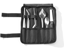 HENDI Complete opmaakset – 6 stuks – geborsteld roestvrij staal – ergonomisch ontwerp – inclusief etui