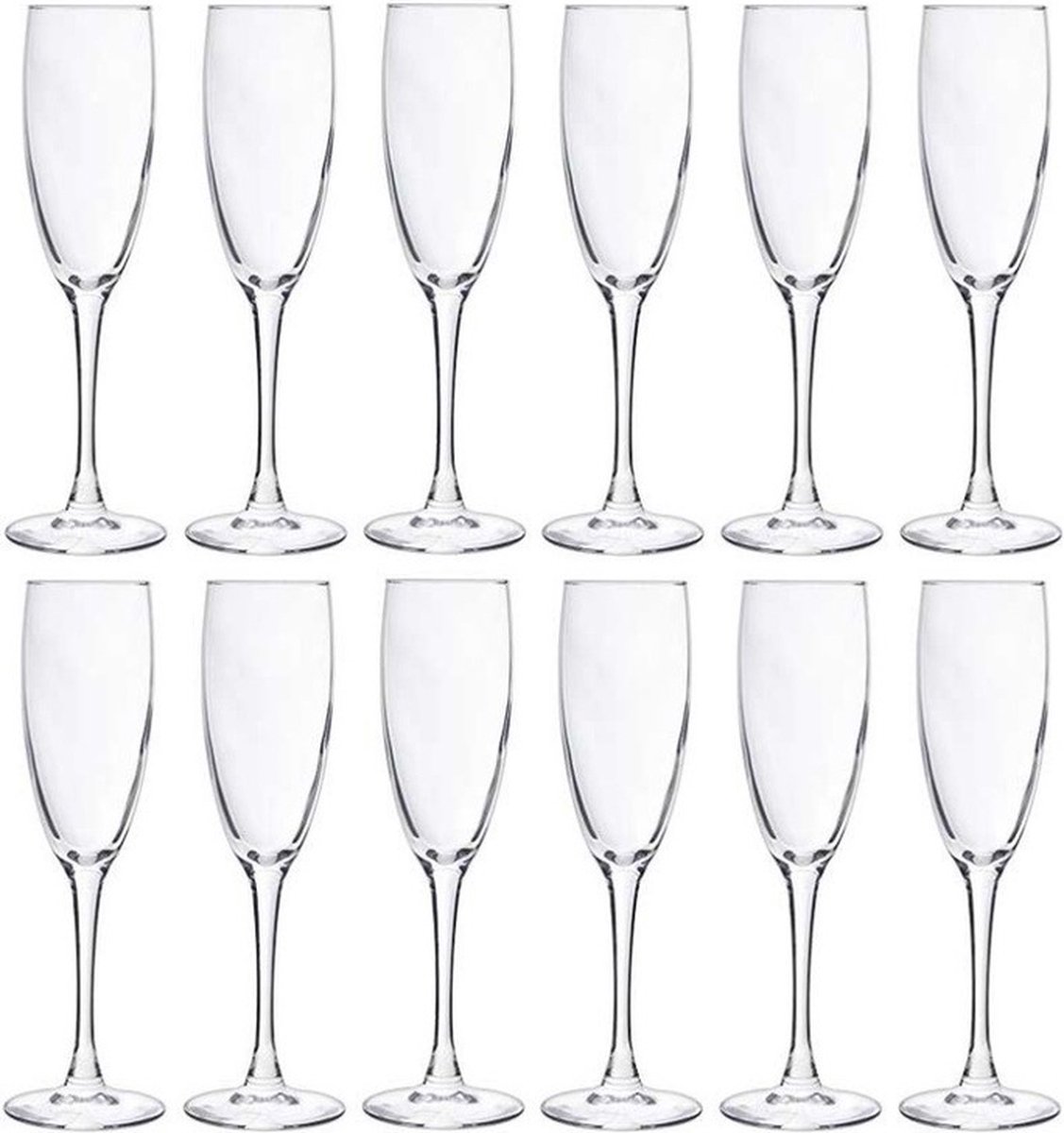 Cosy & Trendy Champagneglazen - 12x stuks - glas - 190 ml - Flutes