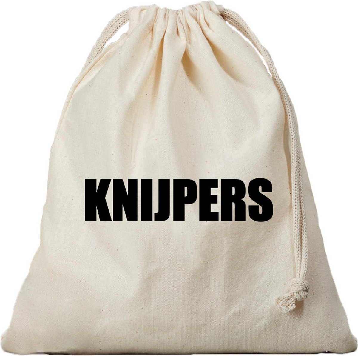 Goedkoopste 1x Canvas knijperzak/ opbergzakje knijpers wit/ offwhite met koord 25 x 30 cm - Knijperzakken/ knijpers opbergen