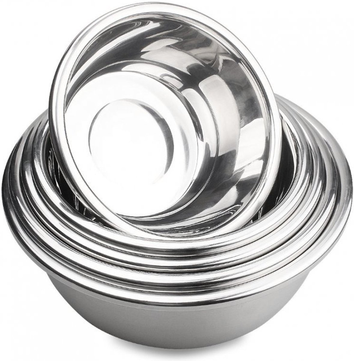 Serveerschalen - Set van 2x stuks - RVS - Salade schaal - mengkom - 40 cm