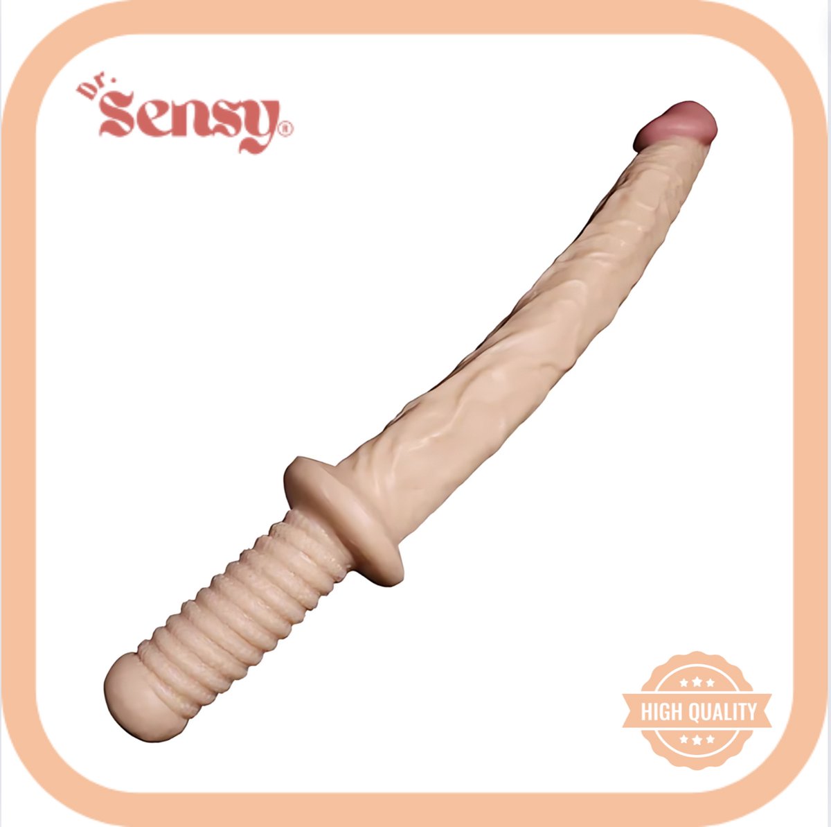 Goedkoopste Dr. Sensy Beige Handvat Dildo - Realistische Dildo - Grote Dildo - 47 CM - Beige