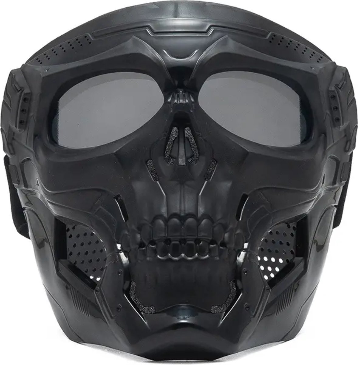Bovista Airsoft Masker Paintball Mask Tactical Helmet Helm Skelet ZwartVizier