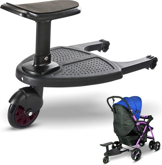 Foto: Ridebuddy meerijdplankje met zitje kinderwagen buggy board comfortabel stevig wendbaar kinderen en baby s universeel zie beschrijving 