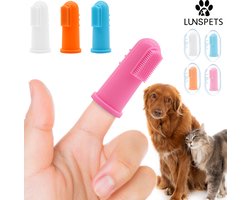 Lunspets - Tandenborstel voor Hond en Kat - Multicolor - Set van 4 - Inclusief 4 Opbergdozen