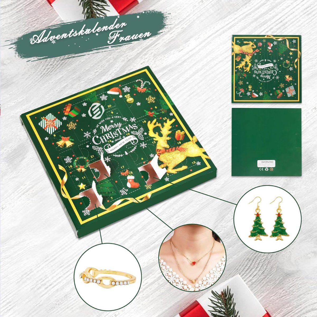 Equivera Adventskalender - Adventskalender 2024 - 24 Dagen Aftelkalender - Kerst Adventskalender - Kerstcadeau - Sinterklaascadeau - voor Kinderen en Volwassenen - 24 Verrassingen