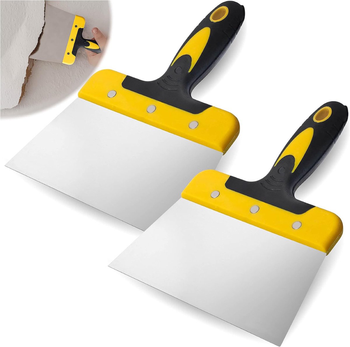 BLOSTM 7" Schraper Tool Set - Duurzame Behangschraper Met Comfort Grip - Perfect Voor DIY En Gipswerk (2 Stuks)