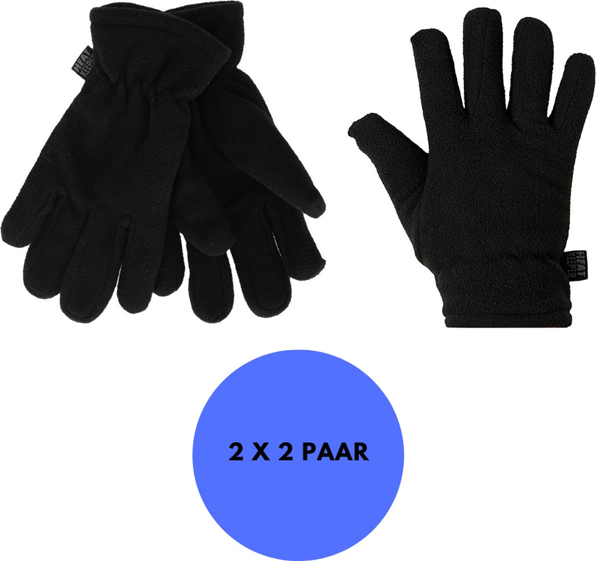 Heatkeeper Thermo kinderhandschoenen – 9/12 Jaar 2-Paar Warme kinderhandschoen Zwart