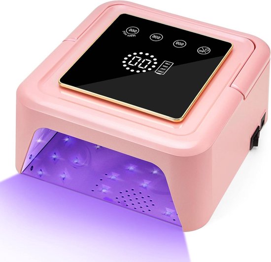 Foto: Elektrische nageldroger 108 w uv led nagellamp oplaadbaar professioneel voor gelnagels shellac beginners roze