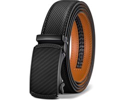 YYchan riem heren - koe leer - riem automatische gesp - inkortbaar - cadeau man - cadeau mannen verjaardag - zwart-120cm