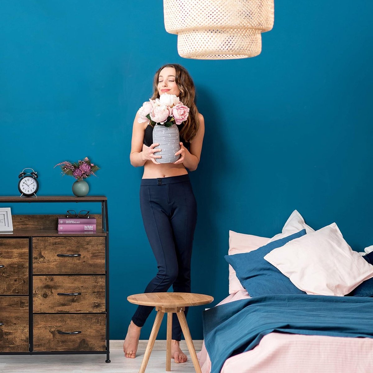 Relaxdays ladekast, 3 lades, 2 planken, boeken & decoratie, dressoir industrieel, HxBxD: 96.5x61x42 cm, bruin/zwart Relaxdays ladekast, 3 lades, 2 planken, boeken & decoratie, dressoir industrieel, HxBxD: 96.5x61x42 cm, bruin/zwart