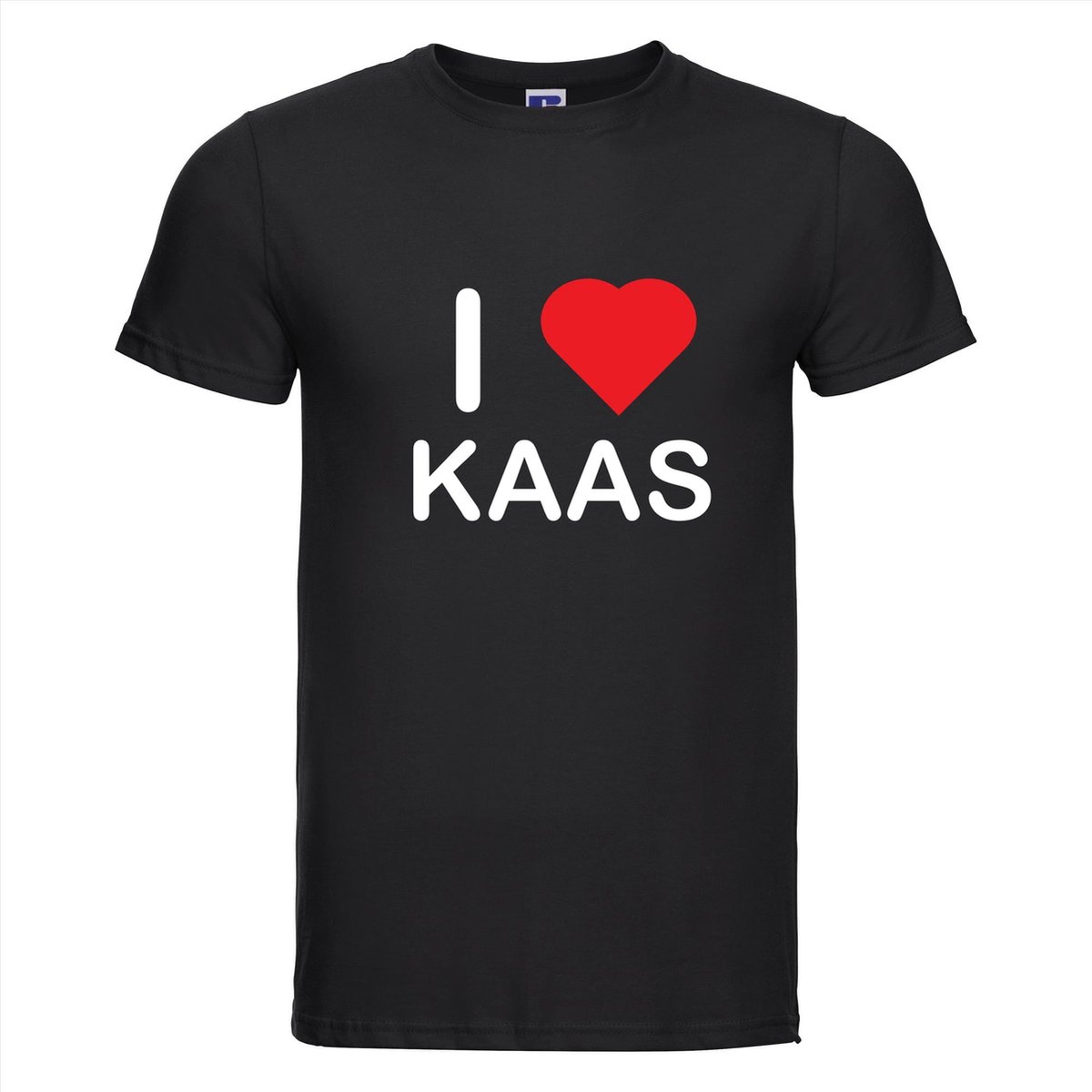 I LOVE KAAS T-shirt - 100% Katoen - Maat XS - Classic Fit - Zwart
